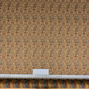 PXL_20250521_212551734 Scalamandre Medieval Man Multi  Beige Red Medallion Scenic Figurative Renaissance Fair Lion MSRP USD416/y