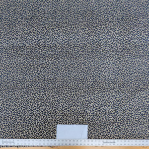 1.4Y Scalamandre Panthera Velvet Indigo Blue Beige Panther Leopard Skin Cotton MSRP USD 395/Y