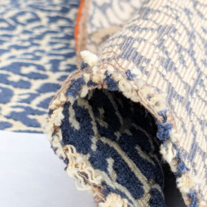 1.4Y Scalamandre Panthera Velvet Indigo Blue Beige Panther Leopard Skin Cotton MSRP USD 395/Y