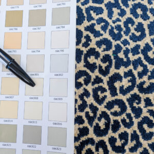 1.4Y Scalamandre Panthera Velvet Indigo Blue Beige Panther Leopard Skin Cotton MSRP USD 395/Y