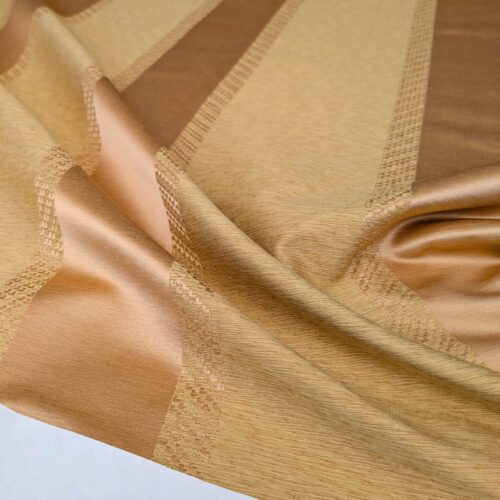 PXL_20250523_204848299 Scalamandre Arzano Peach Brown Silk Cotton Wide Stripe MSRP USD 332/y