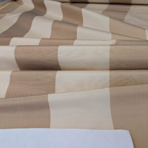 Scalamandre La Valliere Rayure Tan & Cream Brown Beige Reversible Silk Wide Stripe Historical French  MDRP USD 496/y
