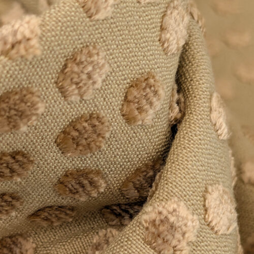 PXL_20250529_205642662 Scalamandre Dotty Desert Light  Brown Chenille Jacquard Heavy Dots Circles Animal Skin Viscose MSRP USD 410/y