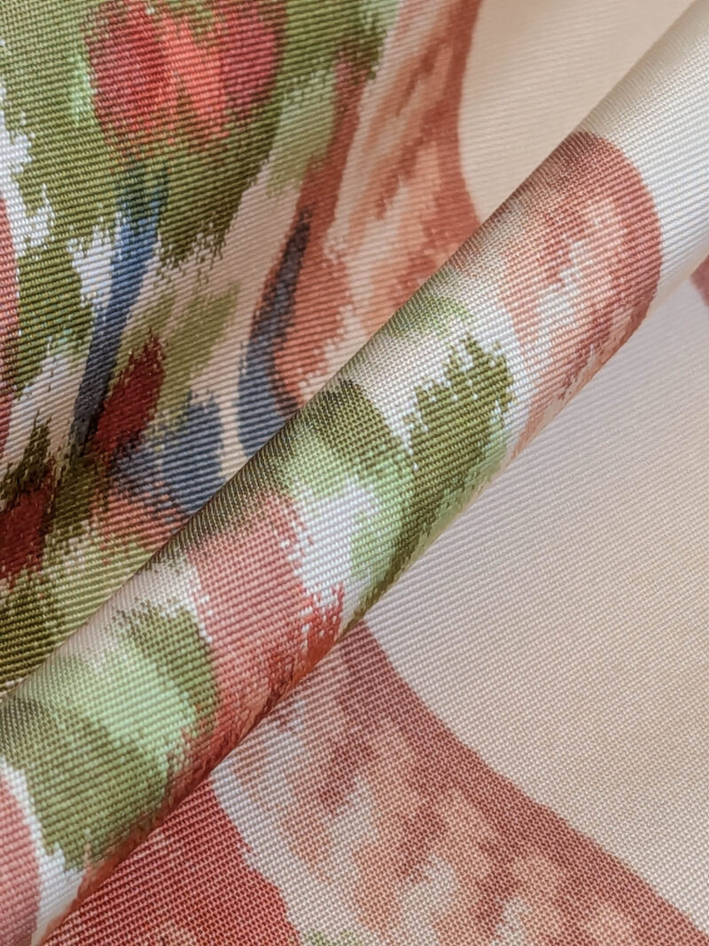 PXL_20250529_212601574 Scalamandre Tassinari & Chatel Stanislas Bordure Fond Creme Pink Blue Green Cream White Silk Floral Scroll Stripe MSRP USD 2968/y