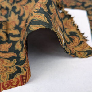 Scalamandre Grey Watkins Elephanta With Border Indian Midnight Green Brown Deep Blue Cotton Elephant Animals MSRP USD 276/y