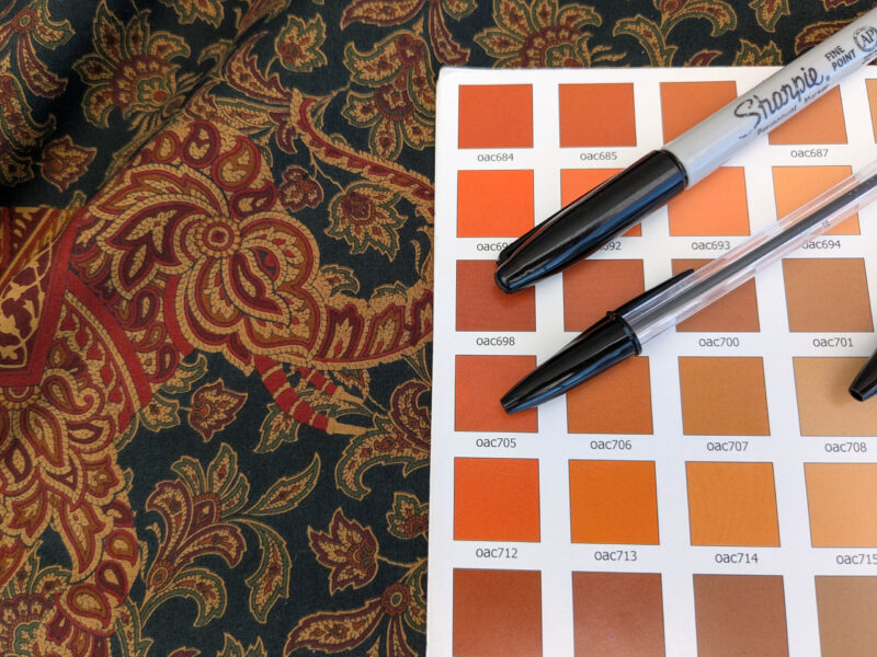 Scalamandre Grey Watkins Elephanta With Border Indian Midnight Green Brown Deep Blue Cotton Elephant Animals MSRP USD 276/y