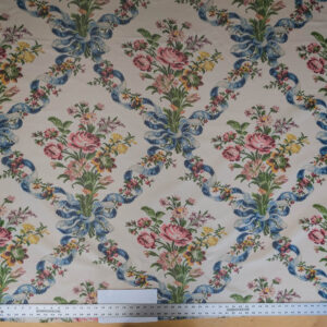 PXL_20250529_215041417 Scalamandre Tassinari & Chatel  Adelaide Silk Warp Print Font Creme Beige Cream Blue Pink Floral Diamond Chateau of Versailles MSRP USD 2800+y