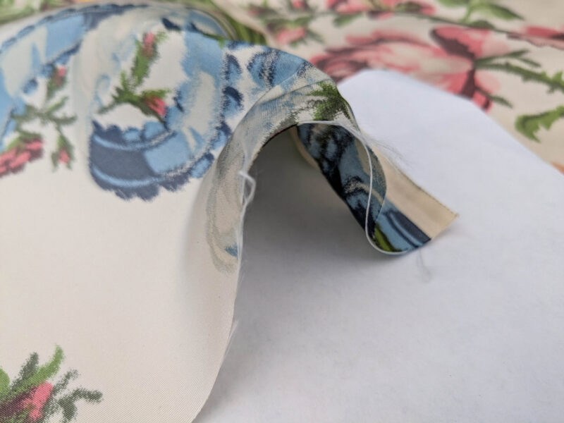 PXL_20250529_215214313 Scalamandre Tassinari & Chatel  Adelaide Silk Warp Print Font Creme Beige Cream Blue Pink Floral Diamond Chateau of Versailles MSRP USD 2800+y