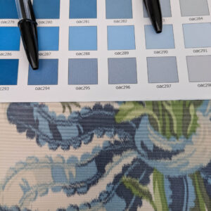 PXL_20250529_215318893 Scalamandre Tassinari & Chatel  Adelaide Silk Warp Print Font Creme Beige Cream Blue Pink Floral Diamond Chateau of Versailles MSRP USD 2800+y