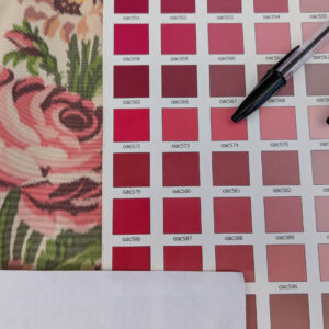 PXL_20250529_215402663 Scalamandre Tassinari & Chatel  Adelaide Silk Warp Print Font Creme Beige Cream Blue Pink Floral Diamond Chateau of Versailles MSRP USD 2800+y