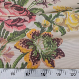 PXL_20250529_215424787 Scalamandre Tassinari & Chatel  Adelaide Silk Warp Print Font Creme Beige Cream Blue Pink Floral Diamond Chateau of Versailles MSRP USD 2800+y