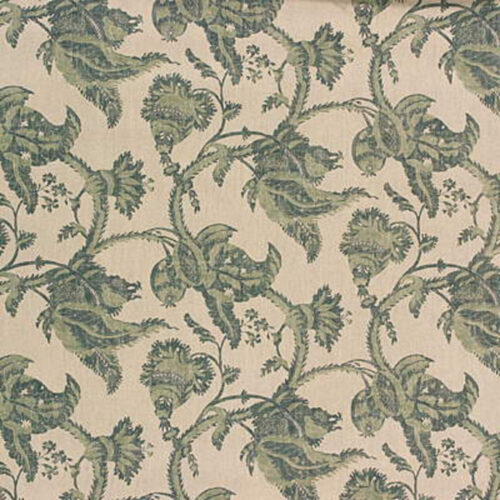 R1371_4 Special Order Lee Jofa Exotic Fruits Aqua Stone Blue Green Beige Pom Thistle Vine Tropical Large Linen Print MSRP USD 196/Y