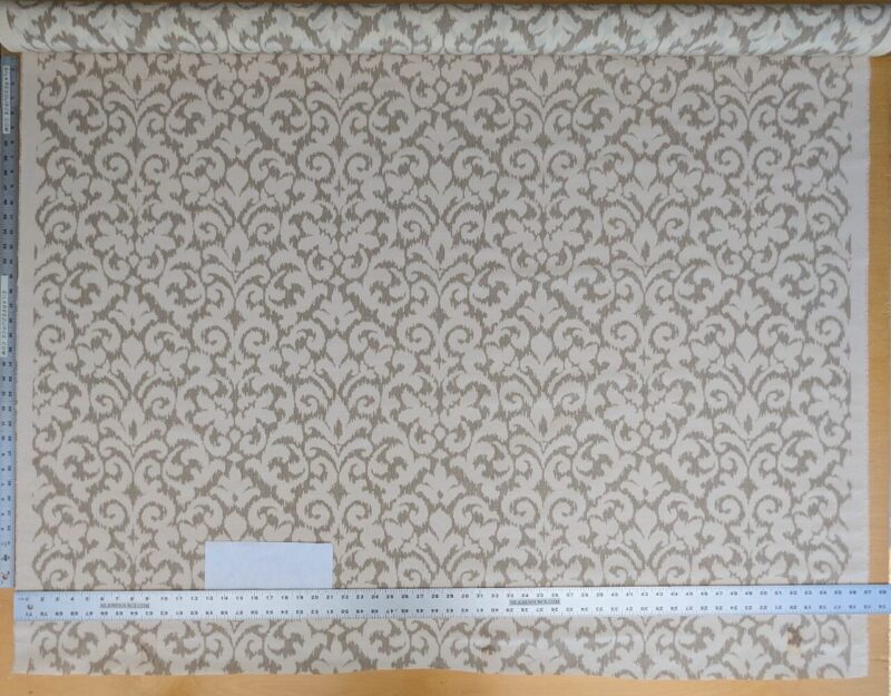 WhatsApp Image 2025-05-22 at 21.30.47_77e745d5 Scalamandre Swirl Beige  White Scroll Damask Ikat Linen Silk MSRP USD 372/y