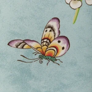 8024106_353_2 Special Order Brunschwig & Fils Kanchou Print - Aqua Blue Cotton Bird Botanical Floral MSRP USD 336/y