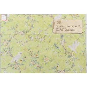 8024106_353_4 Special Order Brunschwig & Fils Kanchou Print - Multi Green Red on White Cotton Bird Botanical Floral MSRP USD 336/y