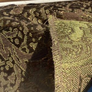 By yard Tuscany Acanthus Silk Damask Stripe Emerald Foliage Green