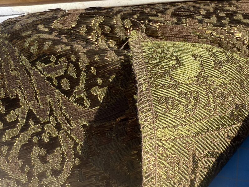 by yard Boboli Garden Silk Damask Italian Metallic Deep Charteuse Green Gold MSRP USD 568/yard