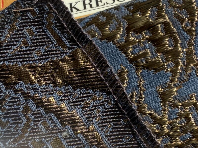 IMG_1509 By yard Boboli Garden Silk Damask Italian Metallic Midnight Blue Gold MSRP USD 568/yard