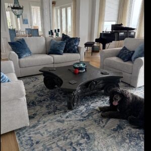 Screenshot Stark Cedartown Light Slate Grey Modern Blue Grey Rug Medallion Hand Knotted - 100% Silk - 9x12' MSRP USD16250