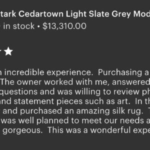 Screenshot Stark Cedartown Light Slate Grey Modern Blue Grey Rug Medallion Hand Knotted - 100% Silk - 9x12' MSRP USD16250