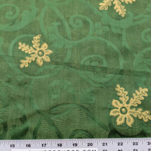 By yard Tuscany Acanthus Silk Damask Stripe Emerald Foliage Green
