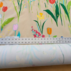 By yard Scalamandre Guermantes Sand Beige Modern Tulip Daffodil Blossom Wild Flower Cotton Satin Fine Art Print Heavy Duty