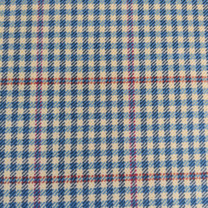 PXL_20250625_170844648 Scalamandre Glen Morar Tweed Scotland Multi Wool Plaid Check Blue Beige Red Small Scale MSRP USD260/y