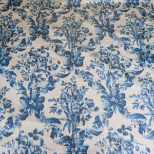 Scalamandre Tassinari & Chatel Lamballe Silk Warp Print Bleu Blue White Silk Floral Print Historical Circa 1778 MSRP USD 2022/yard