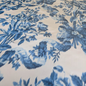 Scalamandre Tassinari & Chatel Lamballe Silk Warp Print Bleu Blue White Silk Floral Print Historical Circa 1778 MSRP USD 2022/yard