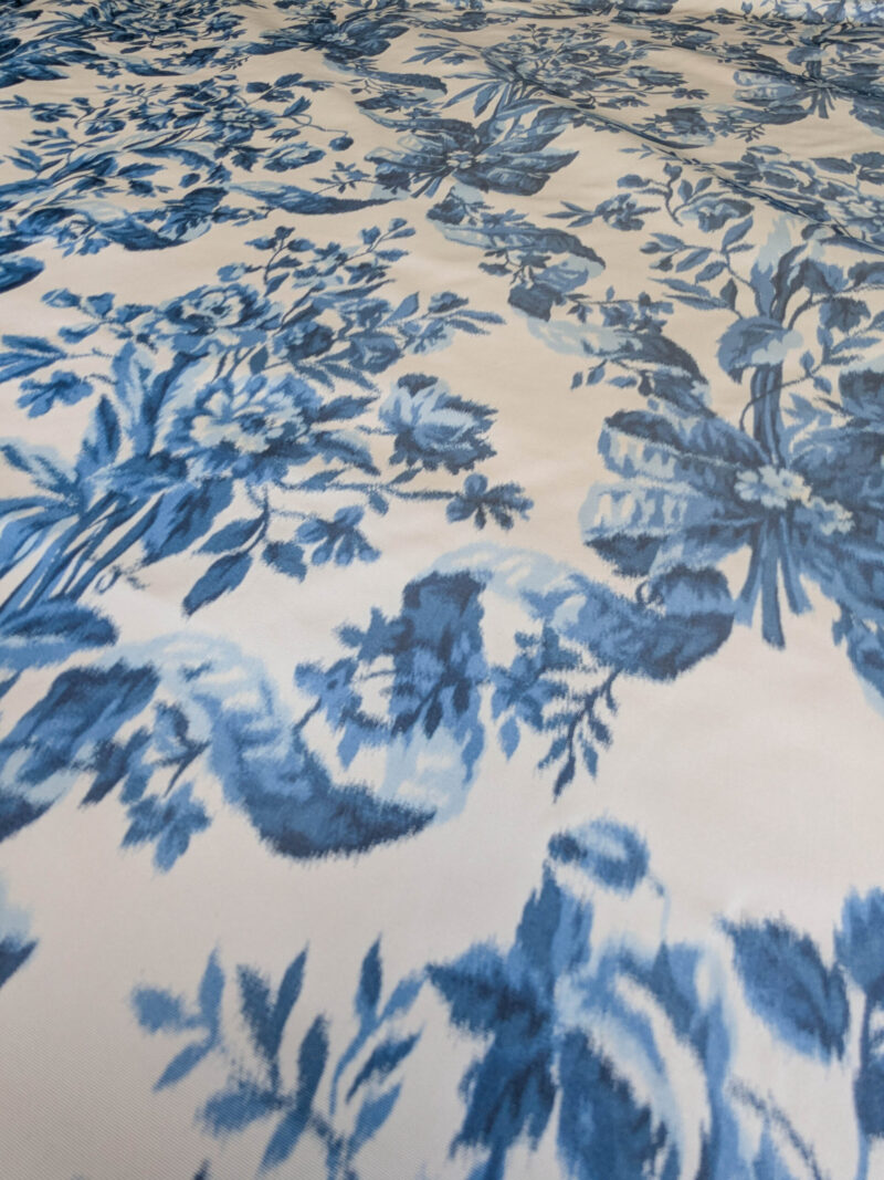 Scalamandre Tassinari & Chatel Lamballe Silk Warp Print Bleu Blue White Silk Floral Print Historical Circa 1778 MSRP USD 2022/yard