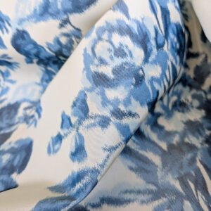 Scalamandre Tassinari & Chatel Lamballe Silk Warp Print Bleu Blue White Silk Floral Print Historical Circa 1778 MSRP USD 2022/yard