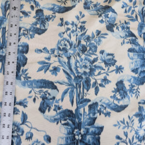 Scalamandre Tassinari & Chatel Lamballe Silk Warp Print Bleu Blue White Silk Floral Print Historical Circa 1778 MSRP USD 2022/yard