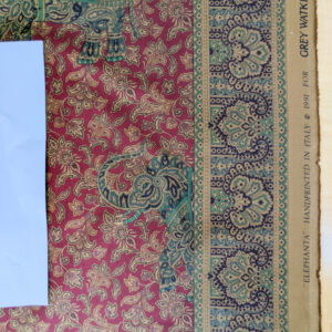 PXL_20250625_180651812 Scalamandre Elephanta With Border Garnet Red Brown Green Cotton Print Elephant Animals MSRP USD 276/y