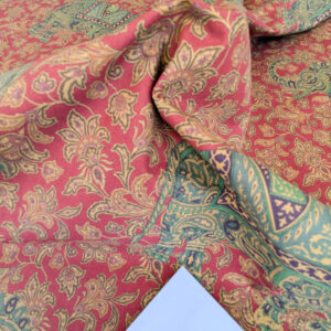 PXL_20250625_180909223 Scalamandre Elephanta With Border Garnet Red Brown Green Cotton Print Elephant Animals MSRP USD 276/y