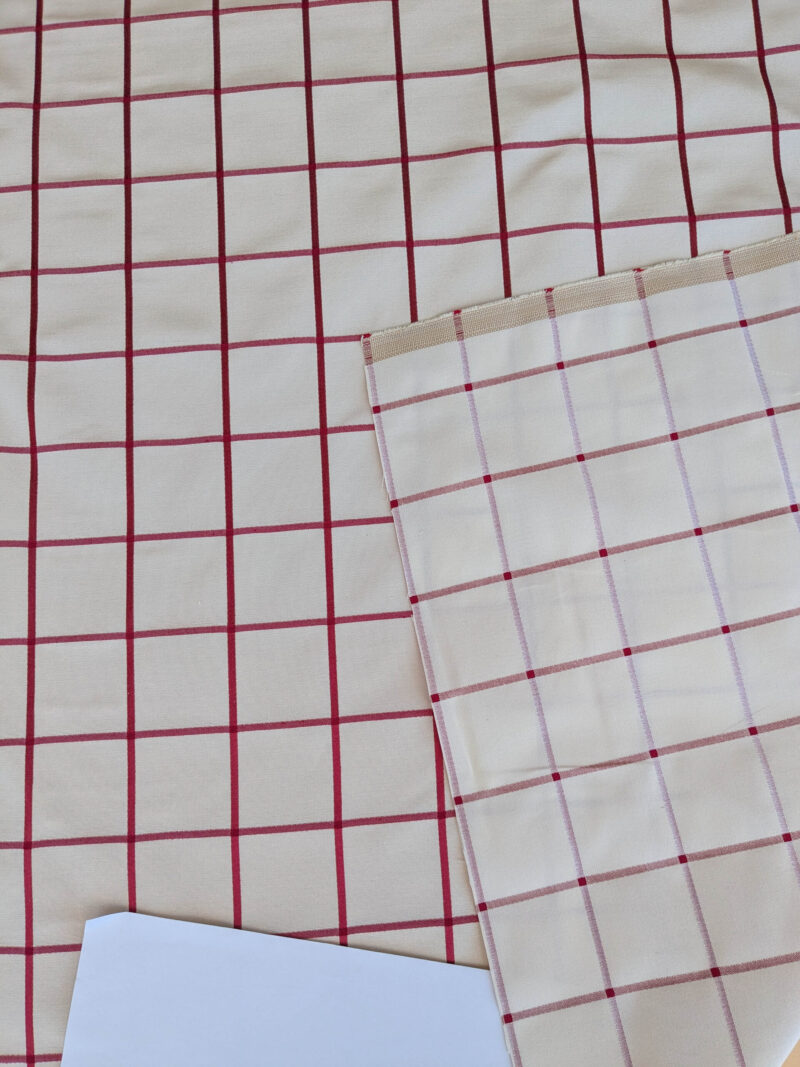 Scalamandre Louis Check Red on Creme Cream Beige Cotton Viscose Cotton Windowpane Plaid Check MSRP USD 176/y