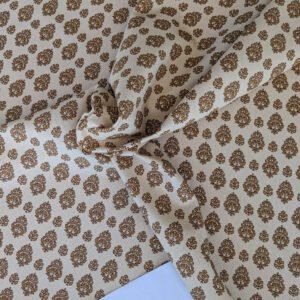 PXL_20250626_175359247 Scalamandre Oscar De La Renta Jaipur Crest Brown Earthy Gold Indian Linen Print with Border