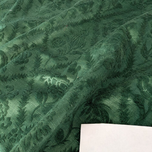 PXL_20250813_185015120 By yard Walled Garden Linen Velvet Gauffrage Renaissance Embossed Velvet Emerald Green MSRP USD 898/Y