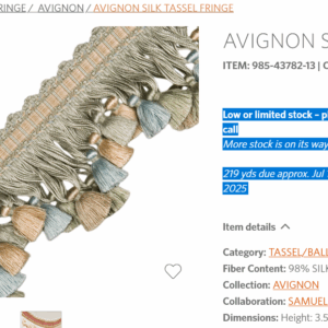 Screenshot 2025-06-29 at 13-27-33 AVIGNON SILK TASSEL FRINGE – BREEZE – Samuel and Sons Any Sample for Kravet, Lee Jofa, Gp&j Baker, Brunschwig & Fils, Donghia