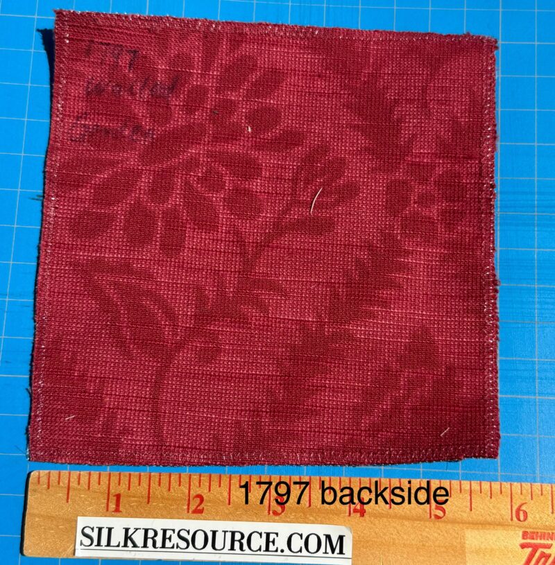 img_1477-1 By yard Walled Garden Linen Velvet Gauffrage Rose Peony Lily Tulip Renaissance Embossed Velvet Indian Red MSRP USD 898/Y