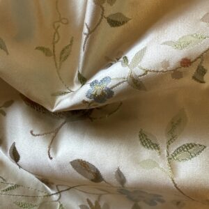 img_1751-1 Butterfly Lovers Chinoiserie Garden 100% Silk Lampas Pink Blue Green over Gold Almond MSRP USD424/yard