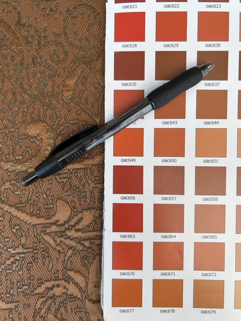 IMG_0177 by yard Boboli Garden Silk Damask Italian Metallic Deep Copper Reddish Bronze MSRP USD 568/yard