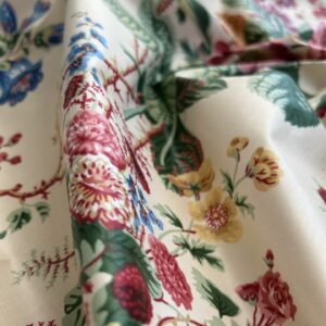 IMG_0327 Butterfly Lovers Chinoiserie Garden 100% Silk Lampas Pink Blue Green over Gold Almond MSRP USD424/yard