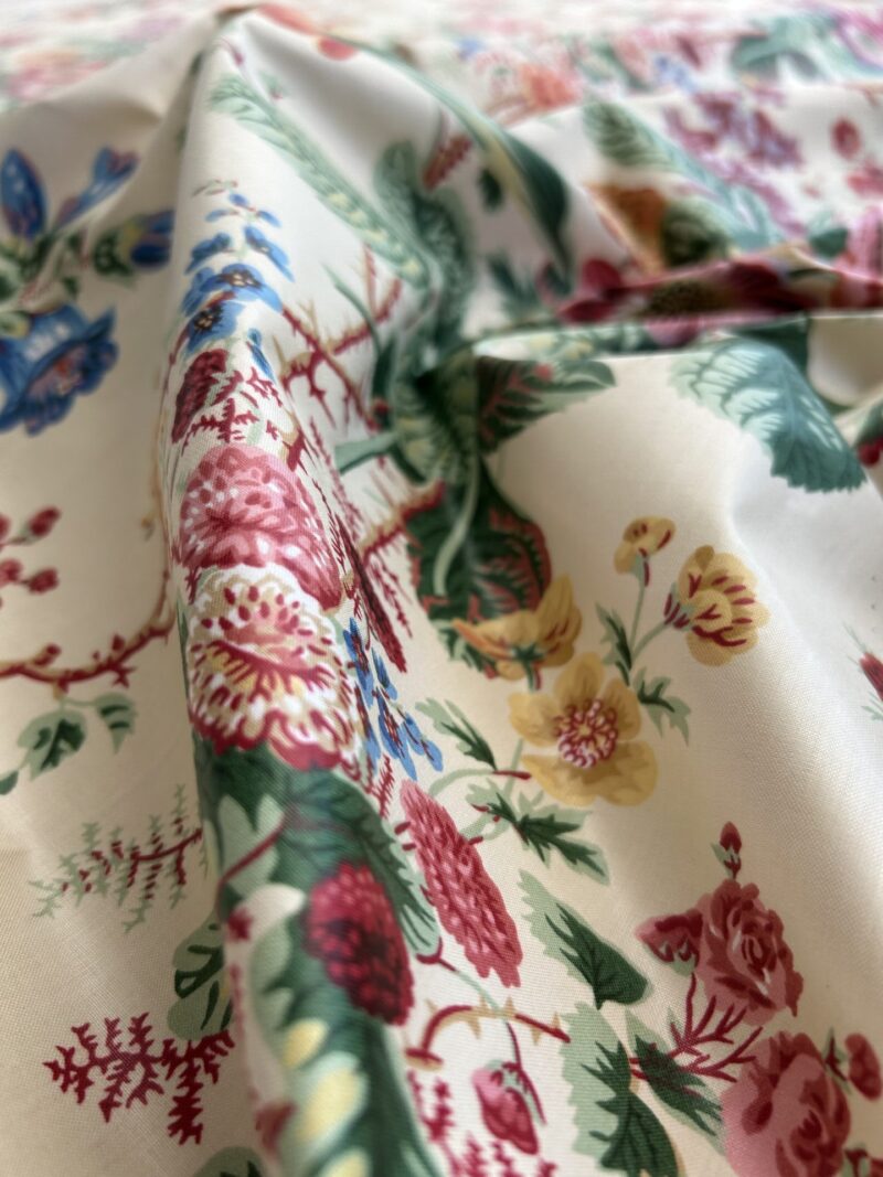 IMG_0327 Claire Austin English Cottage Climbing Rose Bluebell Chintz Rose print in Blush Pink English 100% Cotton MSRP USD 355/Y