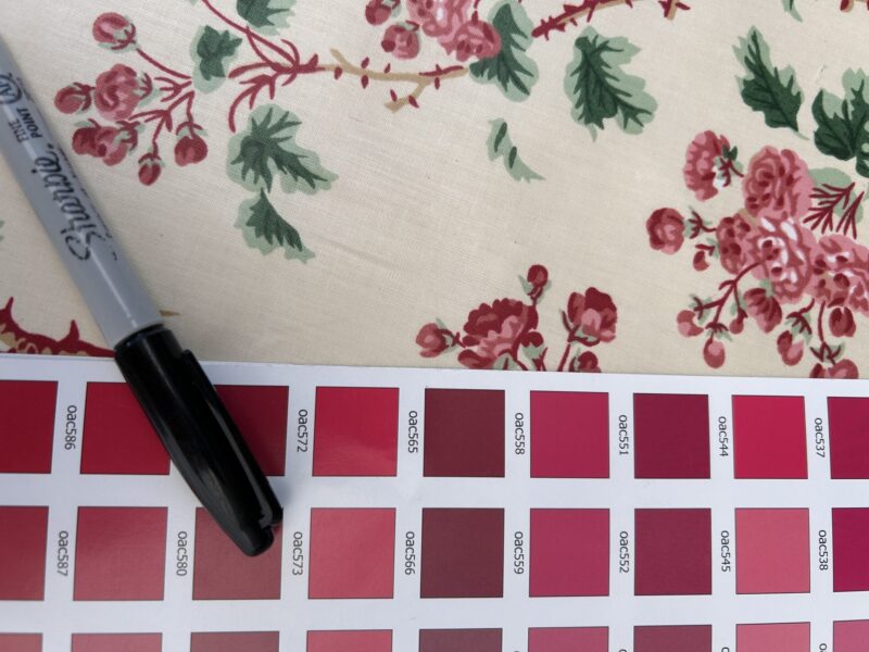 IMG_0329 Claire Austin English Cottage Climbing Rose Bluebell Chintz Rose print in Blush Pink English 100% Cotton MSRP USD 355/Y