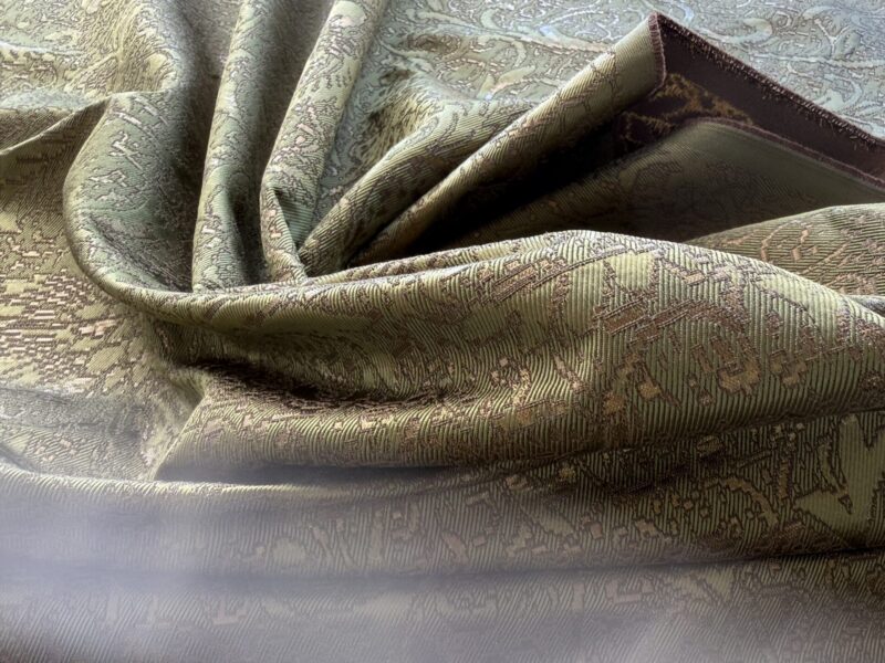 by yard Boboli Garden Silk Damask Italian Metallic Deep Charteuse Green Gold MSRP USD 568/yard