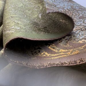 by yard Boboli Garden Silk Damask Italian Metallic Deep Charteuse Green Gold MSRP USD 568/yard