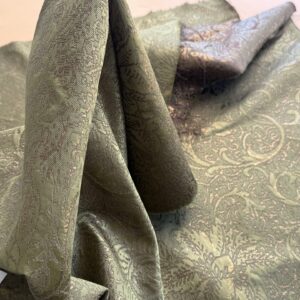 by yard Boboli Garden Silk Damask Italian Metallic Deep Charteuse Green Gold MSRP USD 568/yard