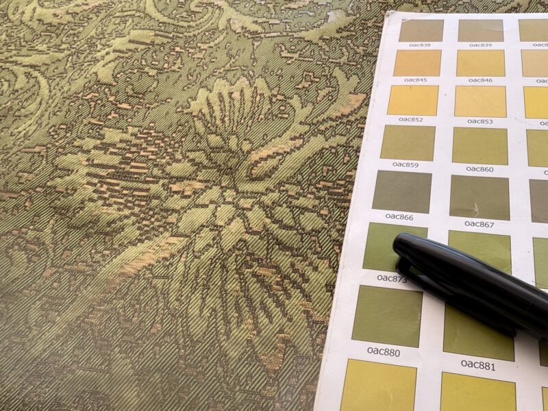 by yard Boboli Garden Silk Damask Italian Metallic Deep Charteuse Green Gold MSRP USD 568/yard