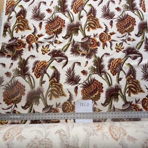 IMG_3225 By yard Highlander Historical Chintz Print Grand Jacobean Orange Rust Tree of Life Cotton Block Print Made in US MSRP USD298