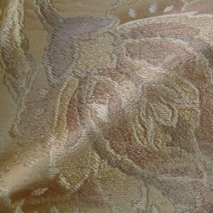 P1110254 2.6Y Scalamandre 100% silk Shirred Stripe Persimmon Red Bronze Luxurious Timeless MSRP USD 363/Y minor defects